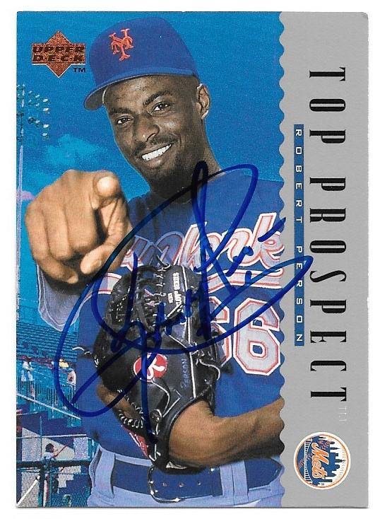 Robert Person Signed 1995 Upper Deck Baseball Card - New York Mets - PastPros