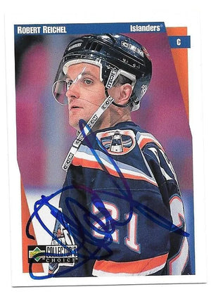 Robert Reichel Signed 1997-98 Upper Deck Collector's Choice Hockey Card - New York Islanders - PastPros