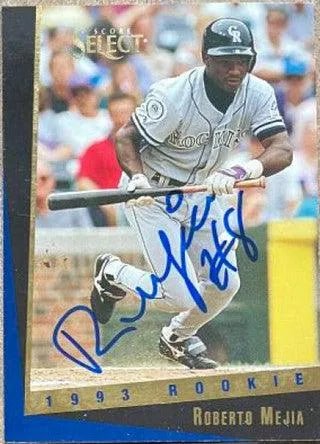 Roberto Mejia Signed 1993 Score Select Rookie/Traded Baseball Card - Colorado Rockies