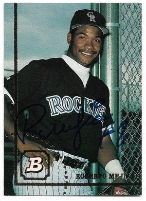 Roberto Mejia Signed 1994 Bowman Baseball Card - Colorado Rockies