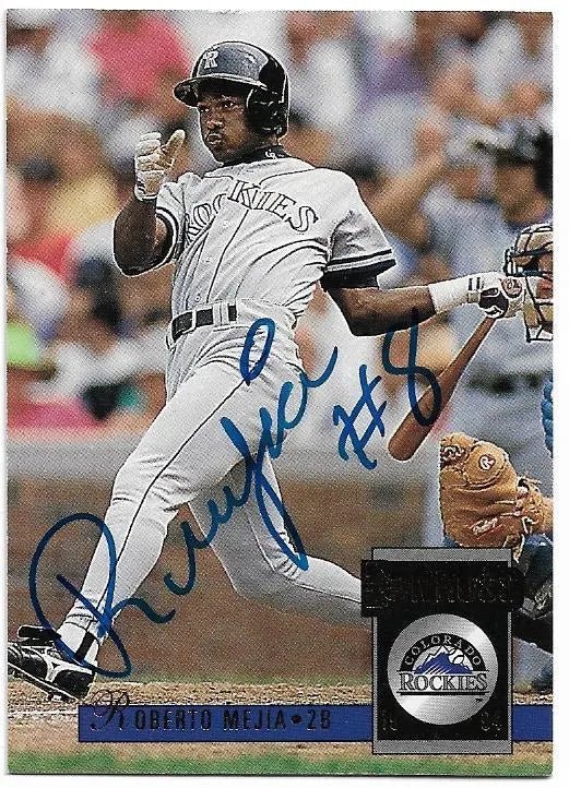 Roberto Mejia Signed 1994 Donruss Baseball Card - Colorado Rockies