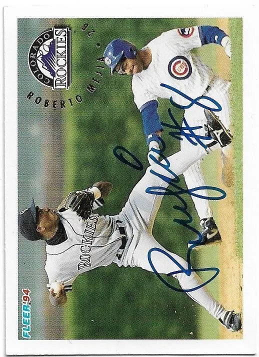 Roberto Mejia Signed 1994 Fleer Baseball Card - Colorado Rockies