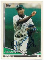 Roberto Mejia Signed 1994 Topps Baseball Card - Colorado Rockies