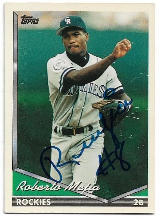 Roberto Mejia Signed 1994 Topps Baseball Card - Colorado Rockies