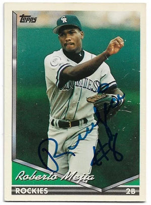 Roberto Mejia Signed 1994 Topps Baseball Card - Colorado Rockies - PastPros