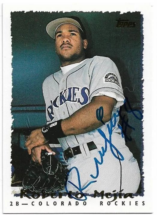 Roberto Mejia Signed 1995 Topps Baseball Card - Colorado Rockies