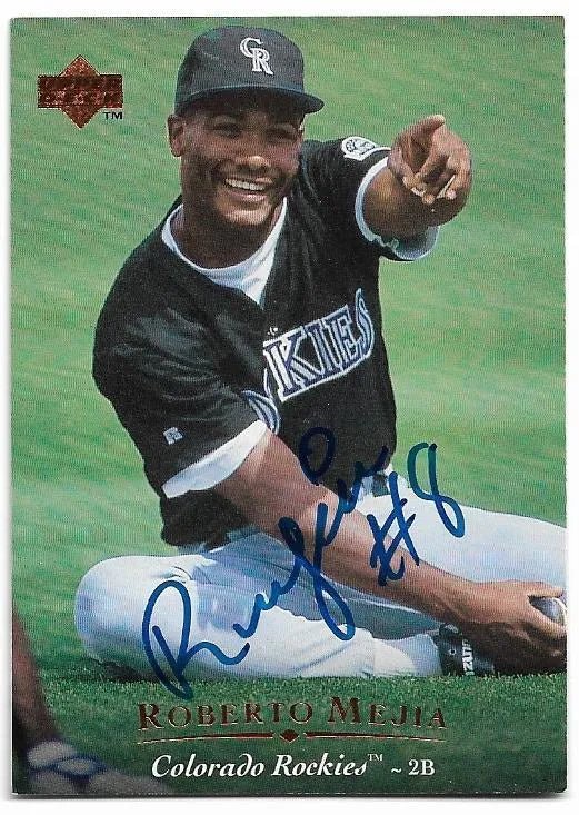 Roberto Mejia Signed 1995 Upper Deck Baseball Card - Colorado Rockies