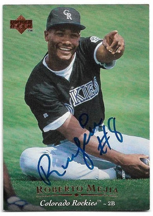 Roberto Mejia Signed 1995 Upper Deck Baseball Card - Colorado Rockies