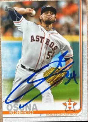 Roberto Osuna Signed 2019 Topps Baseball Card - Houston Astros