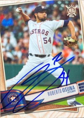 Roberto Osuna Signed 2019 Topps Big League Baseball Card - Houston Astros - PastPros