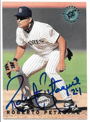 Roberto Petagine Signed 1995 Stadium Club Baseball Card - San Diego Padres - PastPros