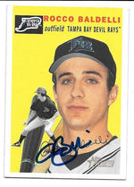 Rocco Baldelli Signed 2003 Topps Heritage Baseball Card - Tampa Bay Devil Rays - PastPros