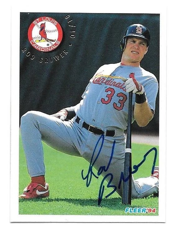 Rod Brewer Signed 1994 Fleer Baseball Card - St Louis Cardinals