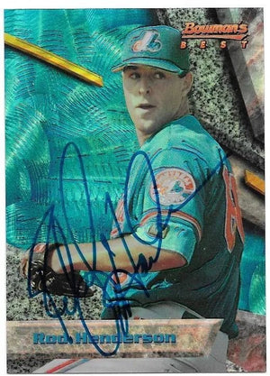 Rod Henderson Signed 1994 Bowman's Best Baseball Card - Montreal Expos