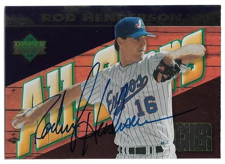 Rod Henderson Signed 1994 Upper Deck Minors A/S Baseball Card - Montreal Expos