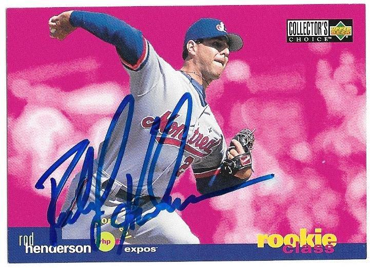 Rod Henderson Signed 1995 Collector's Choice SE Baseball Card - Montreal Expos - PastPros