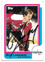 Rod Langway Signed 1986-87 Topps Hockey Card - Washington Capitals - PastPros