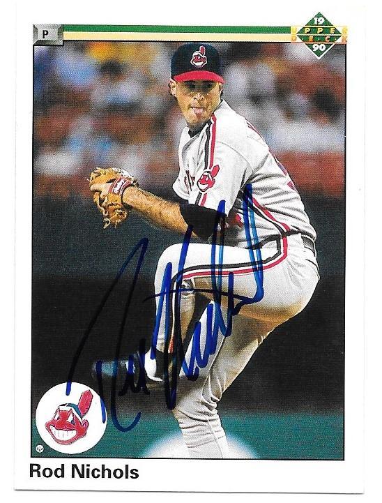 Rod Nichols Signed 1990 Upper Deck Baseball Card - Cleveland Indians - PastPros