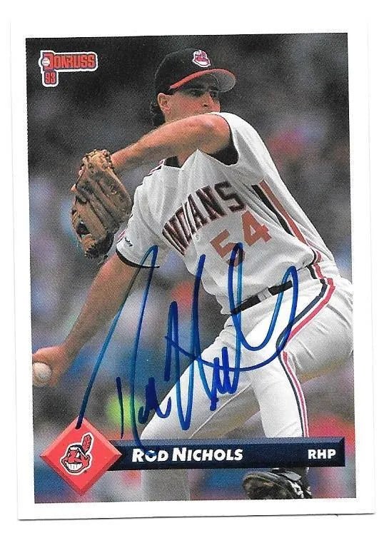 Rod Nichols Signed 1993 Donruss Baseball Card - Cleveland Indians