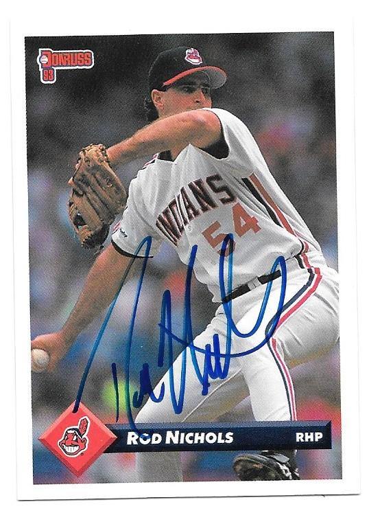 Rod Nichols Signed 1993 Donruss Baseball Card - Cleveland Indians - PastPros