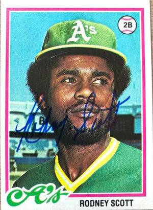 Rodney Scott Signed 1978 Topps Baseball Card - Oakland A's - PastPros