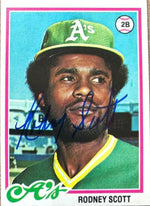 Rodney Scott Signed 1978 Topps Baseball Card - Oakland A's