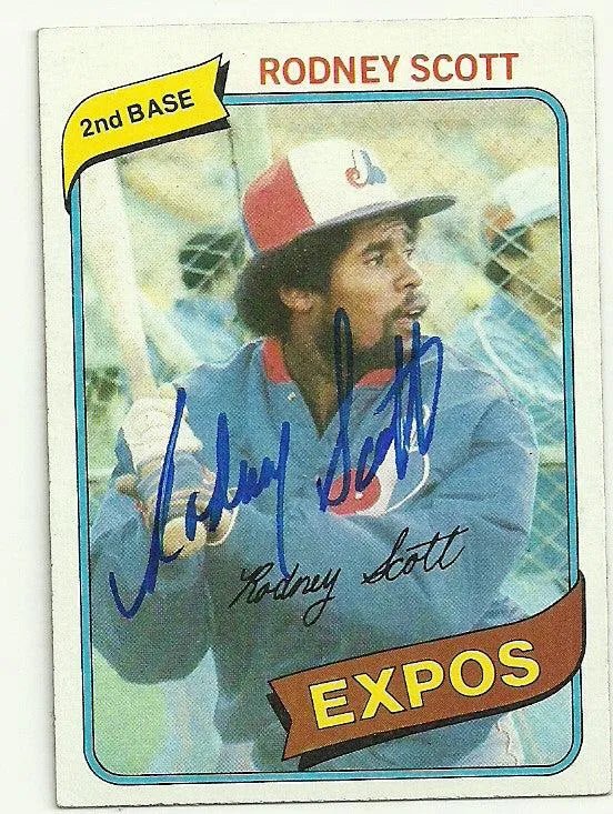 Rodney Scott Signed 1980 Topps Baseball Card - Montreal Expos