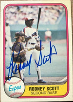 Rodney Scott Signed 1981 Fleer Baseball Card - Montreal Expos