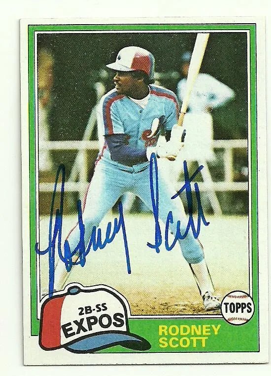 Rodney Scott Signed 1981 Topps Baseball Card - Montreal Expos