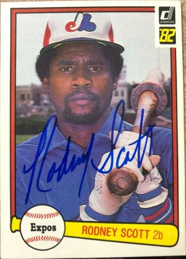 Rodney Scott Signed 1982 Donruss Baseball Card - Montreal Expos