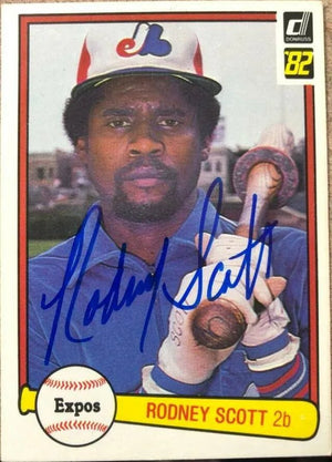 Rodney Scott Signed 1982 Donruss Baseball Card - Montreal Expos