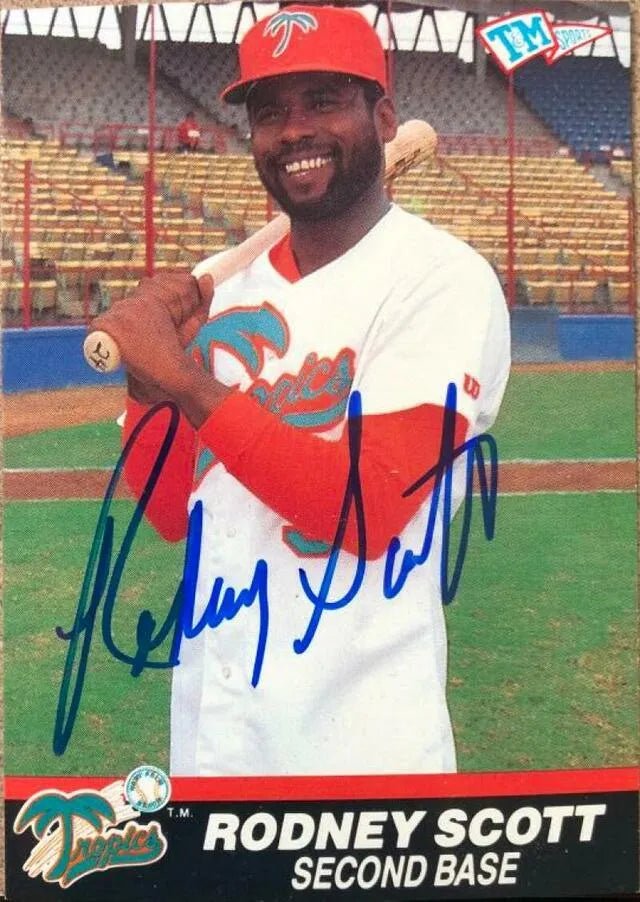 Rodney Scott Signed 1989-90 T&M Senior League Baseball Card