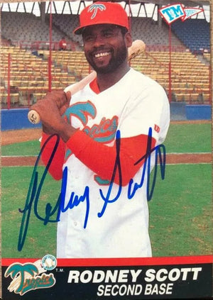 Rodney Scott Signed 1989-90 T&M Senior League Baseball Card
