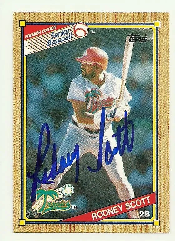 Rodney Scott Signed 1989 Topps Senior League Baseball Card