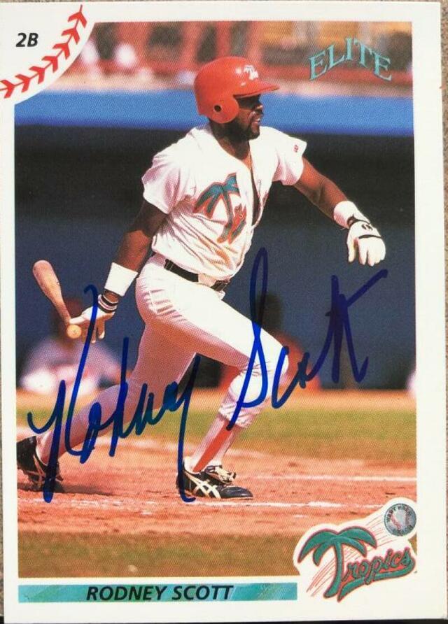 Rodney Scott Signed 1990 Elite Senior League Baseball Card - PastPros