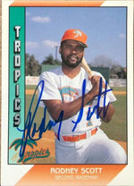 Rodney Scott Signed 1991 Pacific Senior League Baseball Card