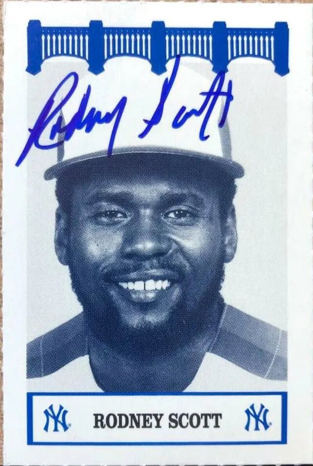 Rodney Scott Signed 1992 WIZ Baseball Card - New York Yankees