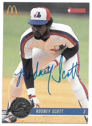 Rodney Scott Signed 1993 Donruss McDonalds Baseball Card - Montreal Expos
