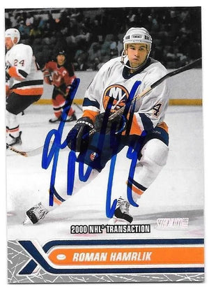 Roman Hamrlik Signed 2000-01 Stadium Club Members Only Hockey Card - New York Islanders