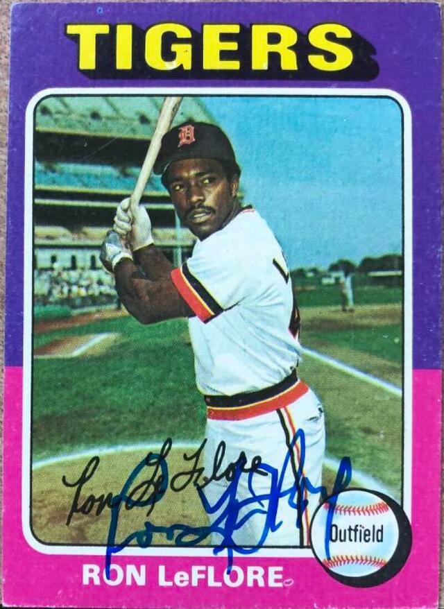 Ron Leflore Signed 1975 Topps Baseball Card - Detroit Tigers - PastPros