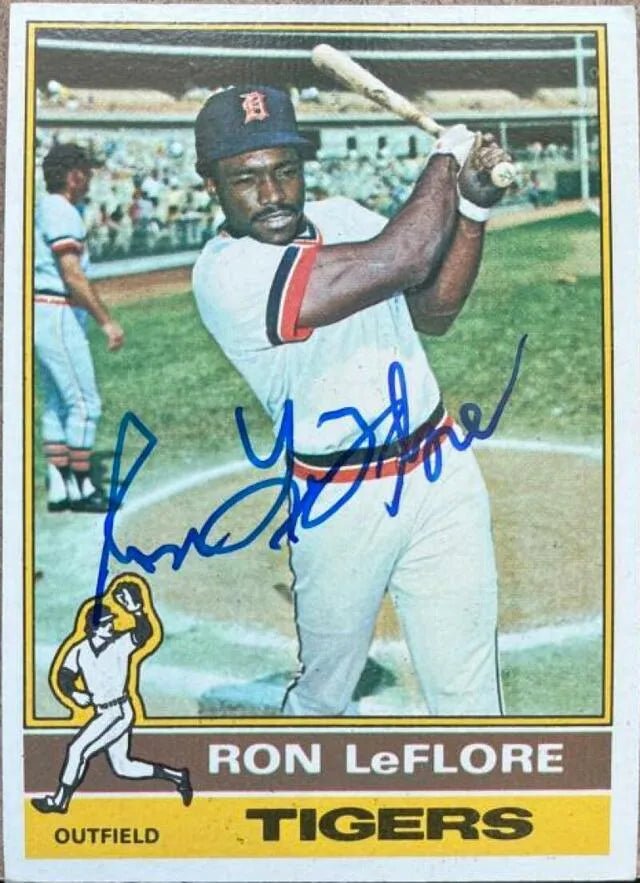 Ron Leflore Signed 1976 Topps Baseball Card - Detroit Tigers