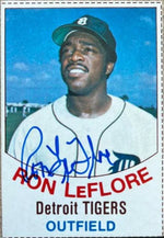 Ron Leflore Signed 1977 Hostess Baseball Card - Detroit Tigers