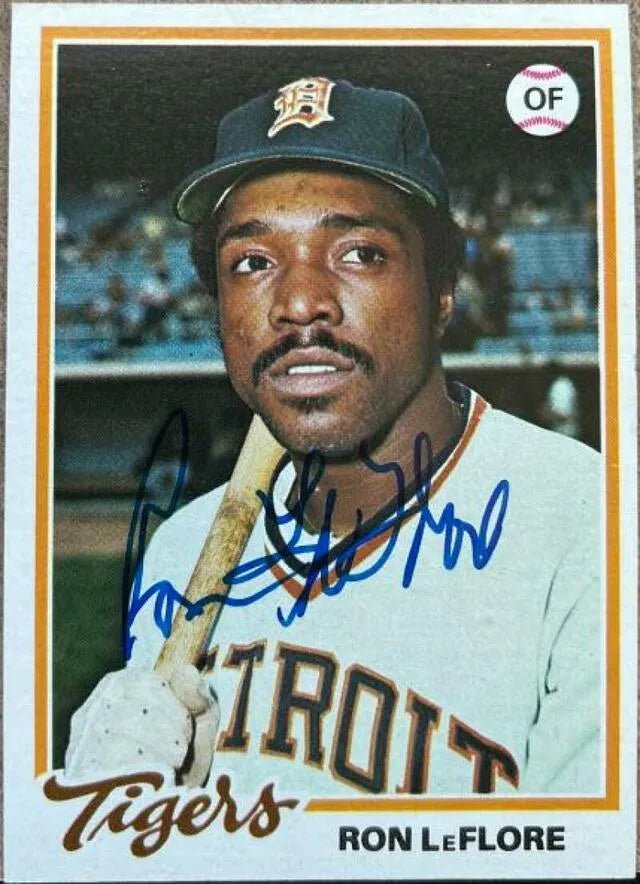Ron Leflore Signed 1978 Topps Baseball Card - Detroit Tigers