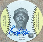 Ron Leflore Signed 1978 Wiffle Ball Discs Baseball Card - Detroit Tigers