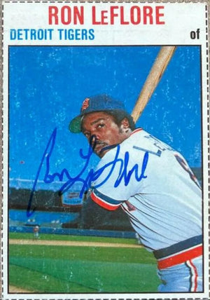 Ron Leflore Signed 1979 Hostess Baseball Card - Detroit Tigers