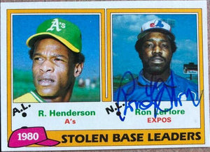 Ron Leflore Signed 1981 Topps SB Leaders Baseball Card - Montreal Expos - PastPros