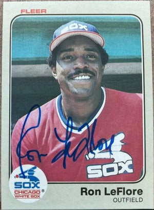 Ron Leflore Signed 1983 Fleer Baseball Card - Chicago White Sox