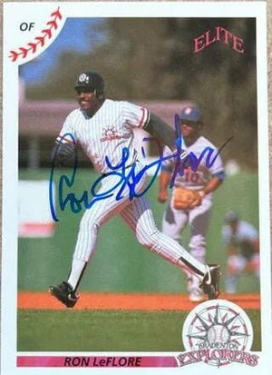 Ron Leflore Signed 1990 Elite Senior League Baseball Card