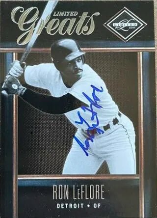 Ron Leflore Signed 2011 Panini Limited Greats Baseball Card - Detroit Tigers