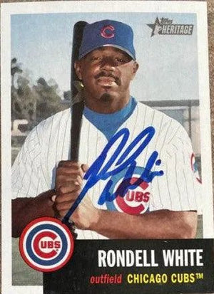 Rondell White Signed 2002 Topps Heritage Baseball Card - Chicago Cubs